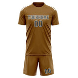 Custom Khaki Dark Grey Soccer Set