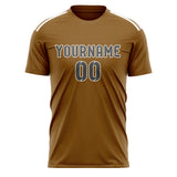 Custom Khaki Dark Grey Soccer Jersey