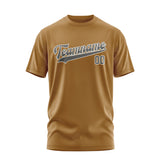 Custom Khaki Dark Grey T-Shirt