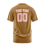 Custom Khaki Light Pink T-Shirt