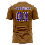 Custom Khaki Light Purple Soccer Jersey