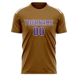 Custom Khaki Light Purple Soccer Jersey