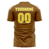 Custom Khaki Light Yellow Soccer Jersey