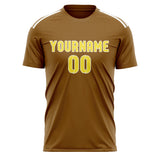 Custom Khaki Light Yellow Soccer Jersey