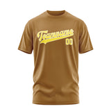 Custom Khaki Light Yellow T-Shirt