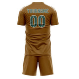 Custom Khaki Blue Green Soccer Set