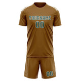 Custom Khaki Blue Green Soccer Set