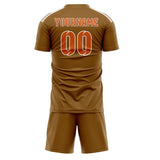 Custom Khaki Orange Soccer Set