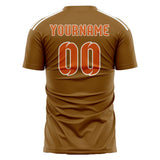 Custom Khaki Orange Soccer Jersey