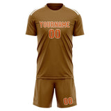 Custom Khaki Orange Soccer Set