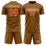Custom Khaki Orange Soccer Set