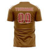 Custom Khaki Copper Rose Soccer Jersey