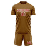 Custom Khaki Copper Rose Soccer Set