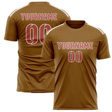 Custom Khaki Copper Rose Soccer Jersey