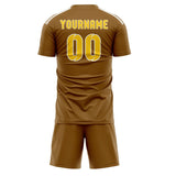 Custom Khaki Gold Soccer Set