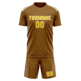 Custom Khaki Gold Soccer Set