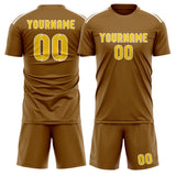 Custom Khaki Gold Soccer Set