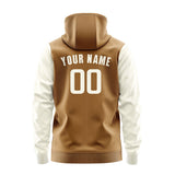 Custom Khaki Cream Hoodie 2222030322B31803