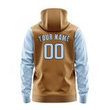 Custom Khaki Light Blue Hoodie 2222080822B31708