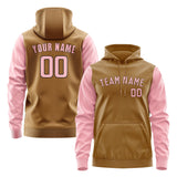 Custom Khaki Light Pink Hoodie