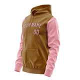 Custom Khaki Light Pink Hoodie 2222212122B31721