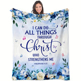 Blanket for Son Gifts, “I Can Do All Things Through Christ Who Strengthens Me”, From Mom Dad, Birthday, Christmas, Inspirational