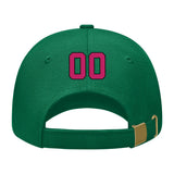 Custom Dark Green Light Pink Hat 22B21713