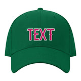 Custom Dark Green Light Pink Hat