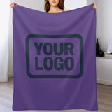 Custom Lavender Navy Blue Blanket
