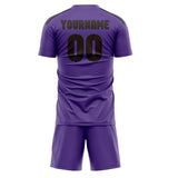 Custom Light Purple Brown Soccer Set