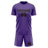 Custom Light Purple Brown Soccer Set