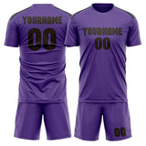Custom Light Purple Brown Soccer Set