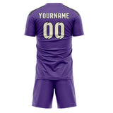 Custom Light Purple Cream Soccer Set
