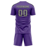 Custom Light Purple Gray Soccer Set