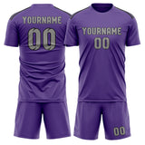 Custom Light Purple Gray Soccer Set