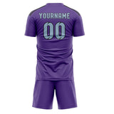 Custom Light Purple Light Blue Soccer Set