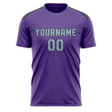 Custom Light Purple Light Blue Soccer Jersey