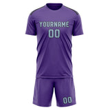 Custom Light Purple Light Blue Soccer Set
