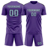 Custom Light Purple Light Blue Soccer Set