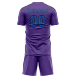 Custom Light Purple Sky Blue Soccer Set