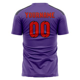 Custom Light Purple Orange Red Soccer Jersey