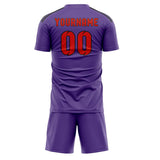 Custom Light Purple Orange Red Soccer Set