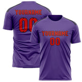 Custom Light Purple Orange Red Soccer Jersey