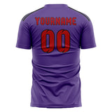 Custom Light Purple Red Soccer Jersey