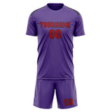 Custom Light Purple Red Soccer Set