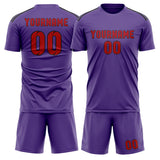 Custom Light Purple Red Soccer Set