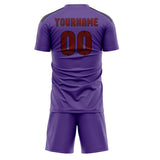 Custom Light Purple Crimson Red Soccer Set
