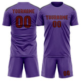 Custom Light Purple Crimson Red Soccer Set