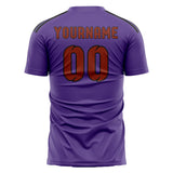 Custom Light Purple Coral Red Soccer Jersey