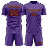 Custom Light Purple Coral Red Soccer Set